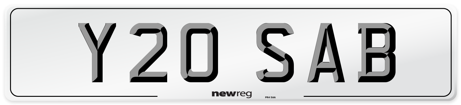 Y20 SAB Number Plate from New Reg